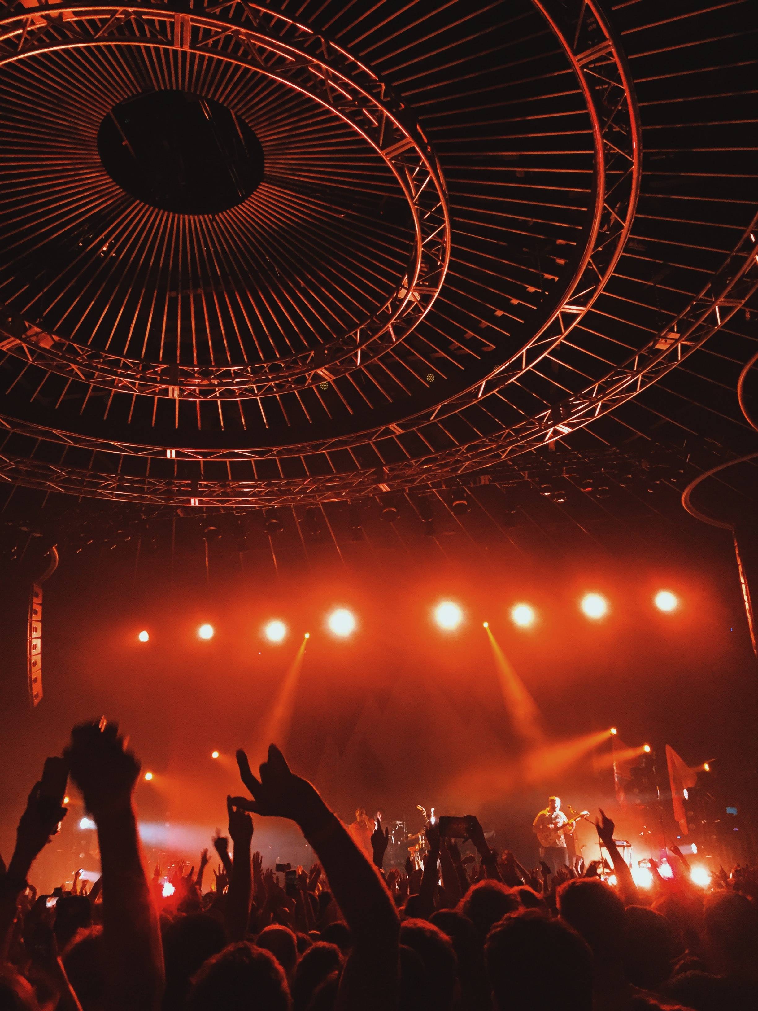 Energetic concert scene with vibrant lighting